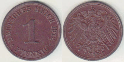 1912 A Germany 1 Pfennig A008287